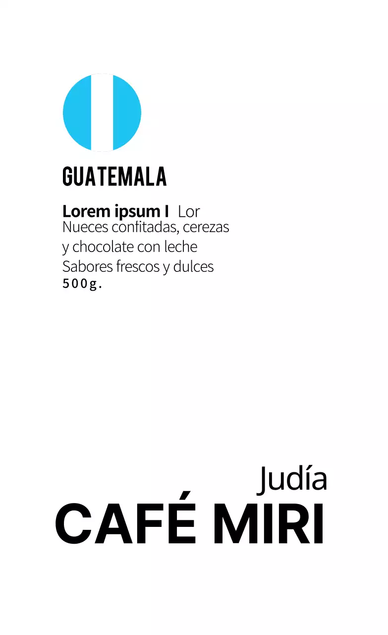 Bandera blanca etiqueta café en grano limpio