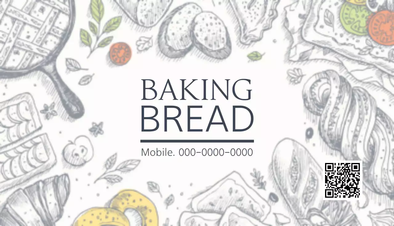 白黒 シンプル パン 名刺