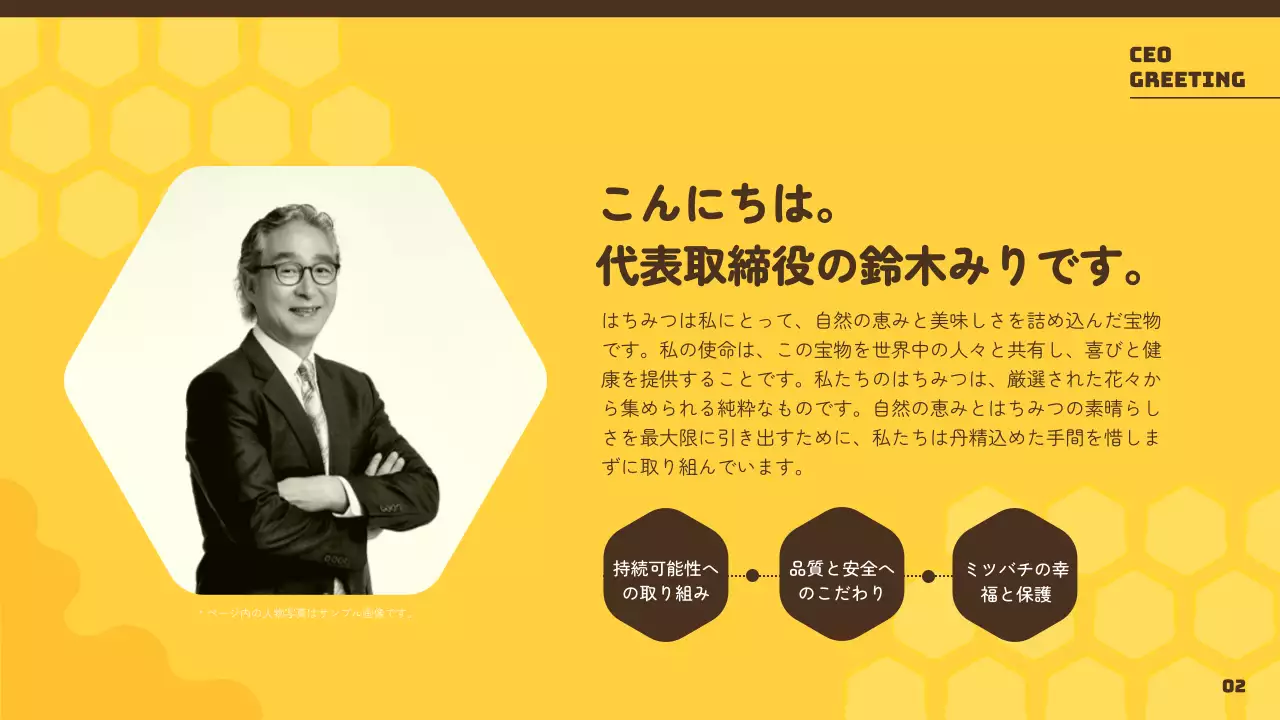 黄色 かわいい 蜂 会社案内 プレゼンテーション