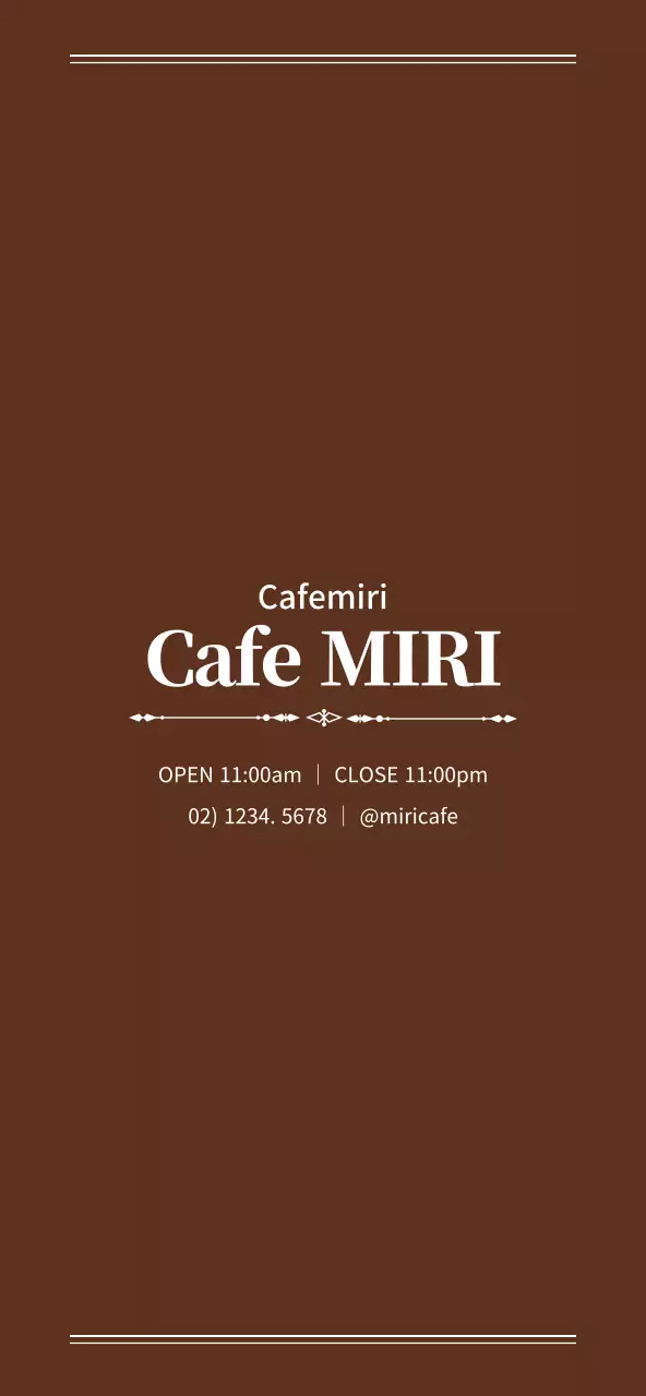 Clean style in brown and white for cafe menus and promotions