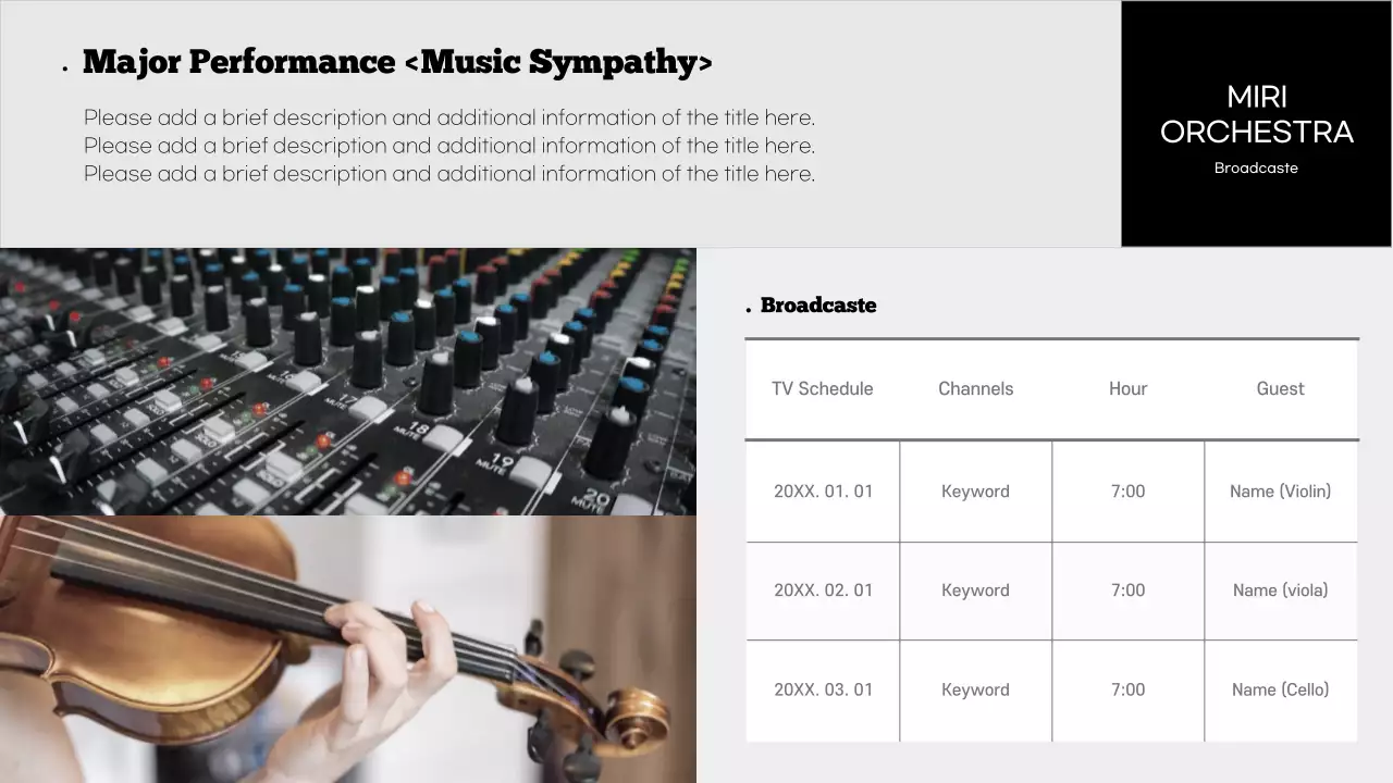 Black Elegant Orchestra Portfolio Presentation