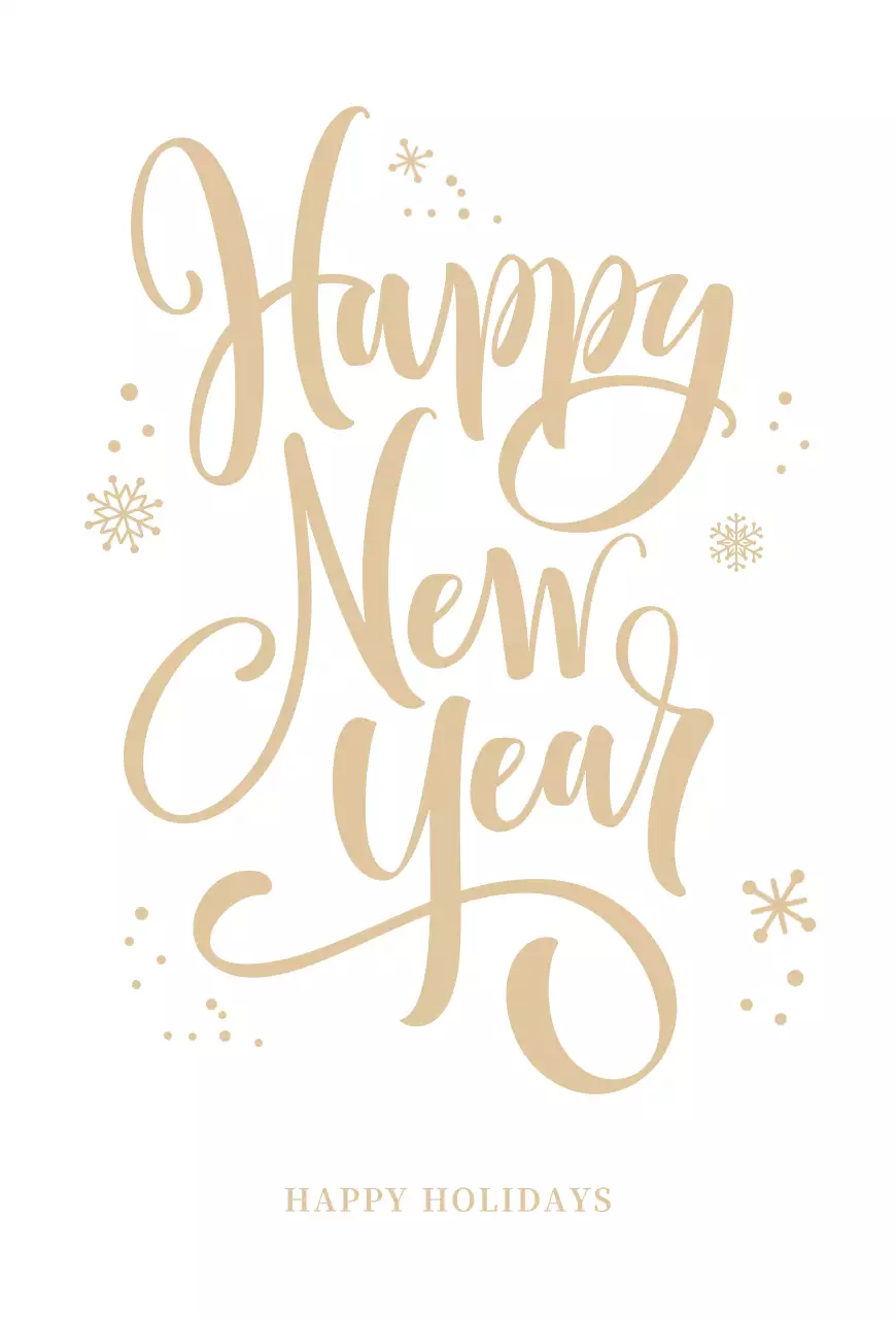 White Simple New Year's Day Postcard Card