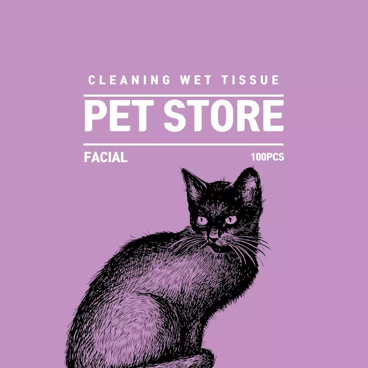 Rótulos de loja de animais ilustrados roxos