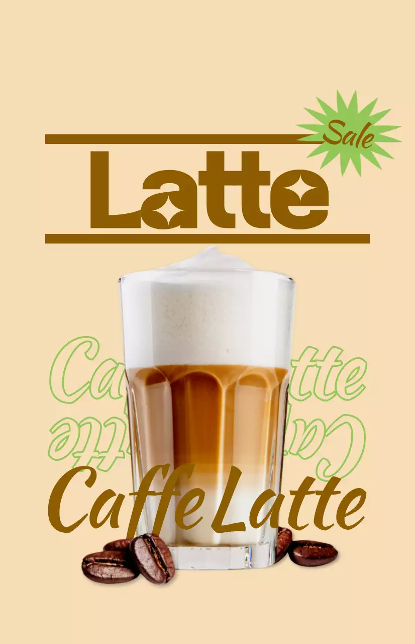 Promote a cafe menu with colorful, illustrated drink images and text