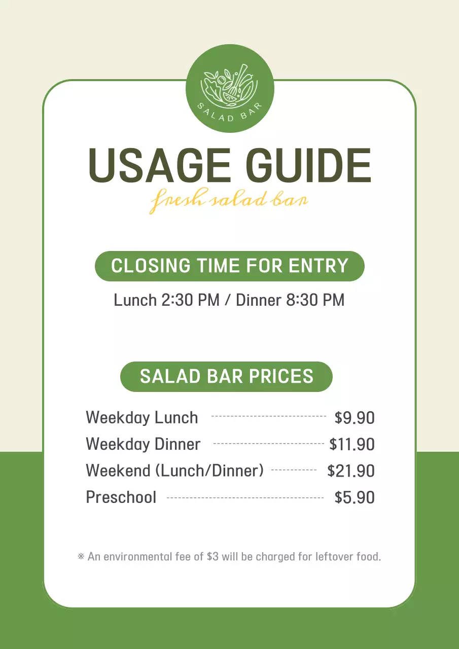 Green Clean Salad Guide Poster