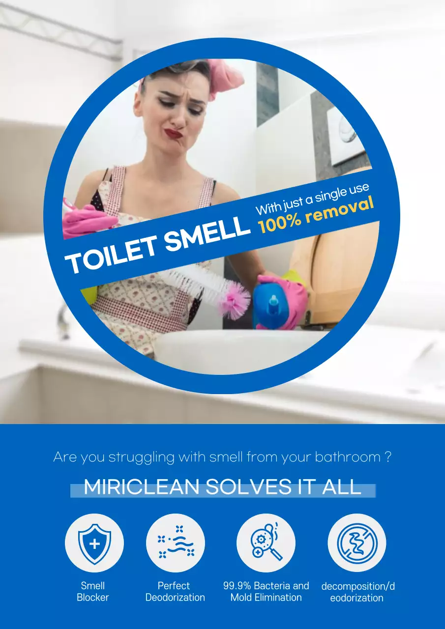 Blue Retro Cleaning Advertisement Poster