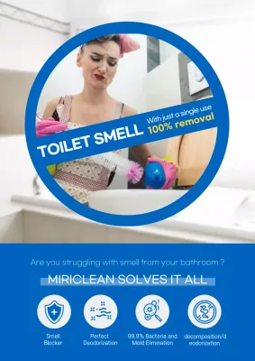 Blue Retro Cleaning Advertisement Poster