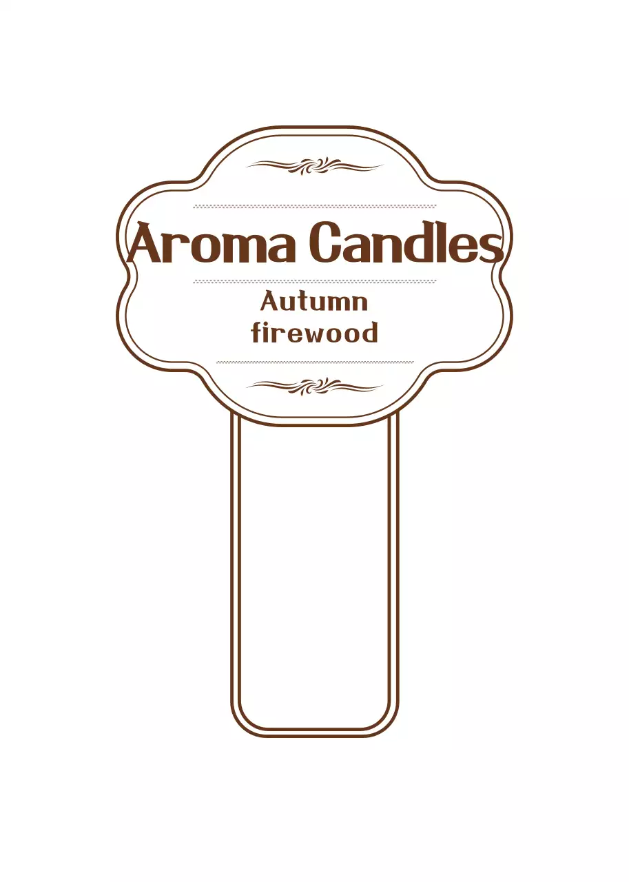 A simple, sentimental frame-style candle in brown and white with instructions label sticker