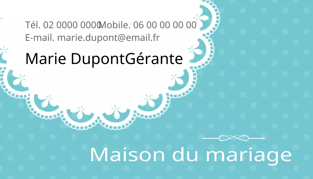 Cartes de visite de mariage