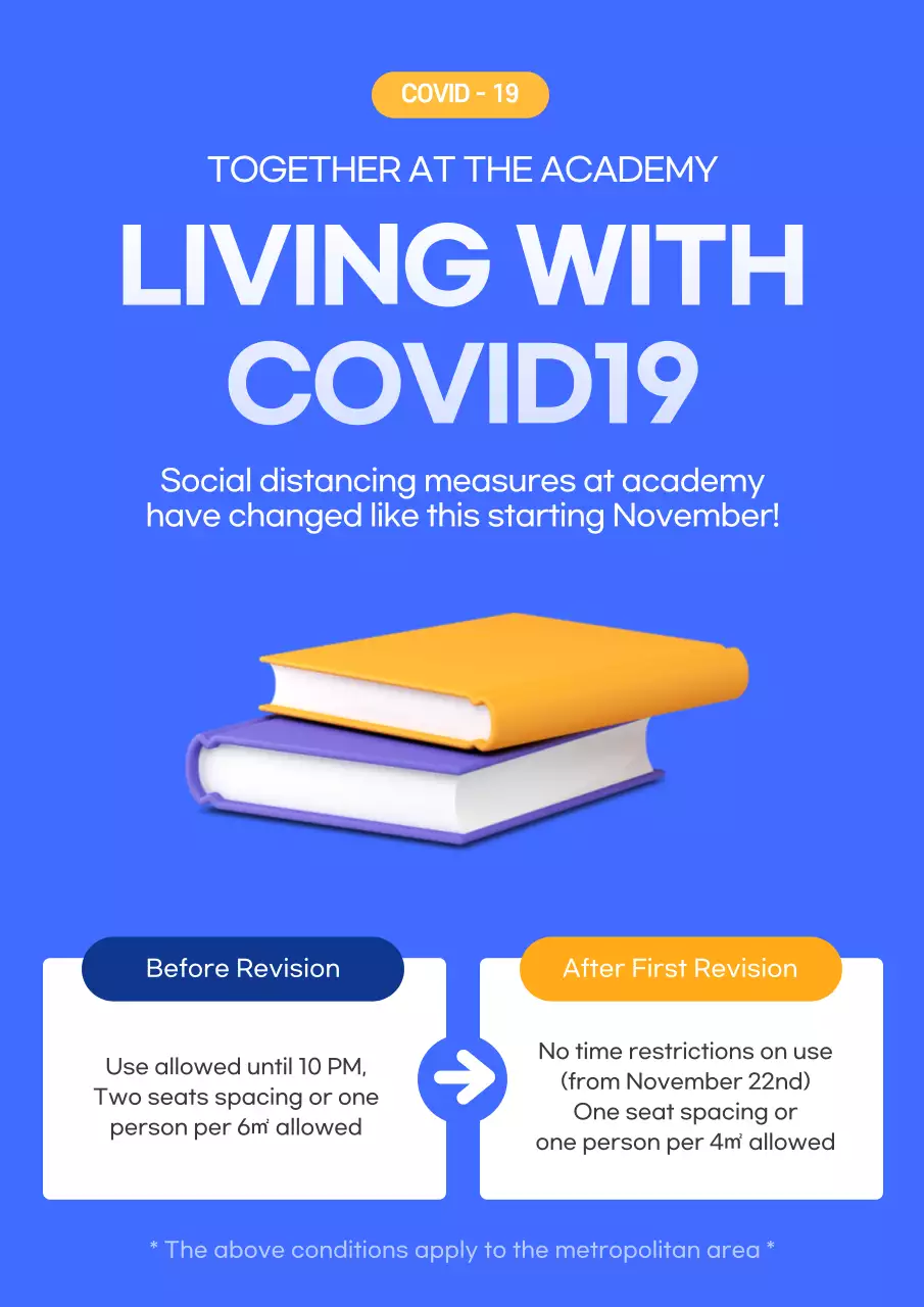 Blue Modern Covid-19 Announcement Poster