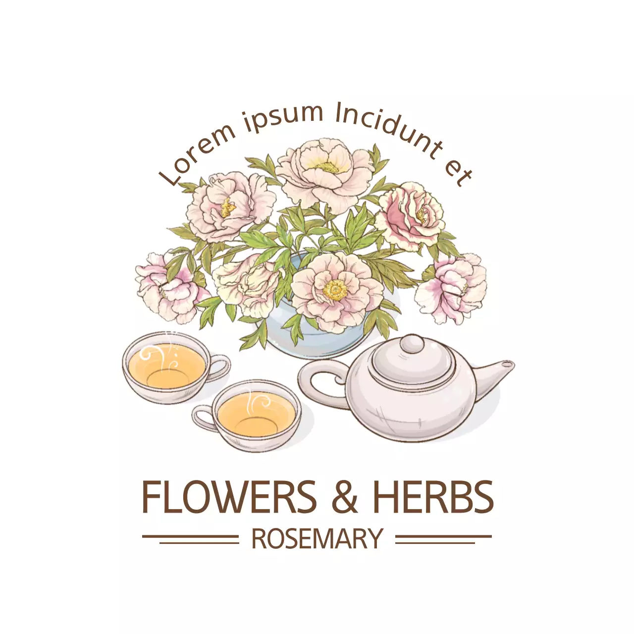 Spanduk Menu Teh Vintage Beige