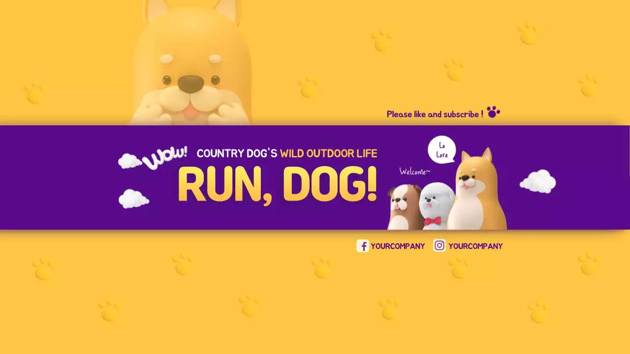 Thumbnail YouTube Promosi Anjing Kuning yang Lucu