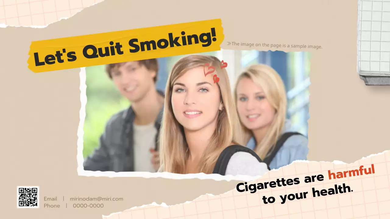 Beige Retro Teen Smoking Announcement Presentation
