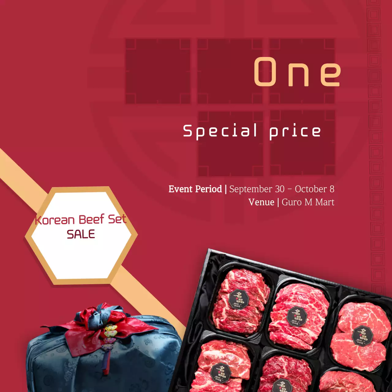 Red Traditional Beef Sale Promotion Banner
