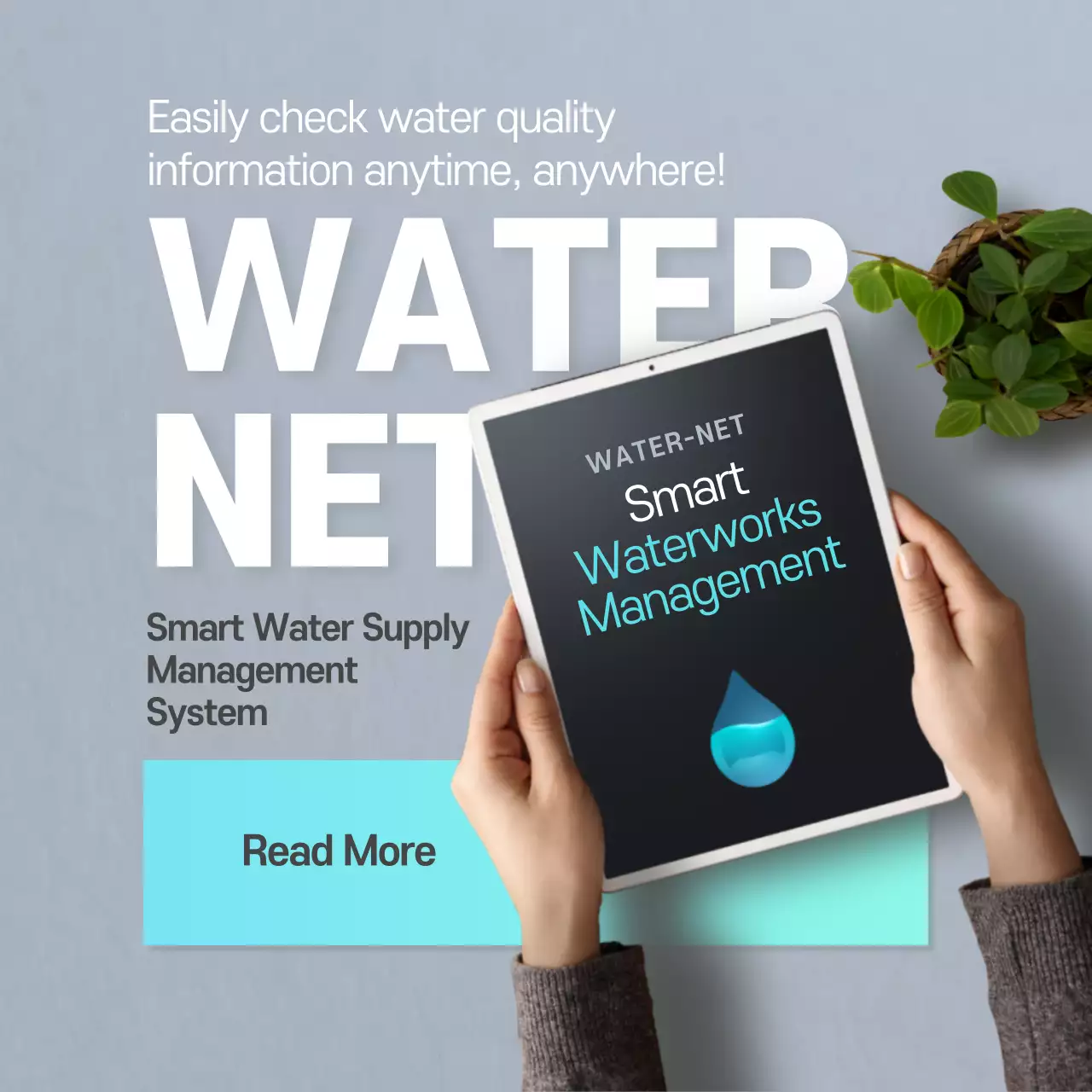 Blue Modern Water Announcement Instagram Post