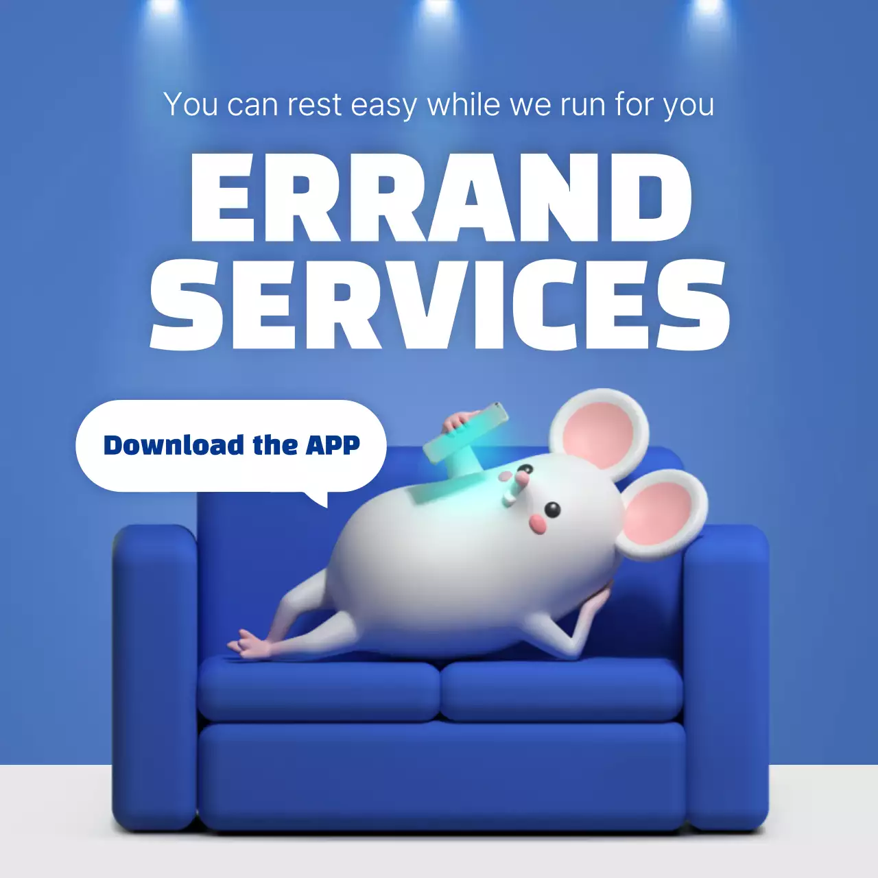 Blue Trendy Errand Promotion Instagram Post