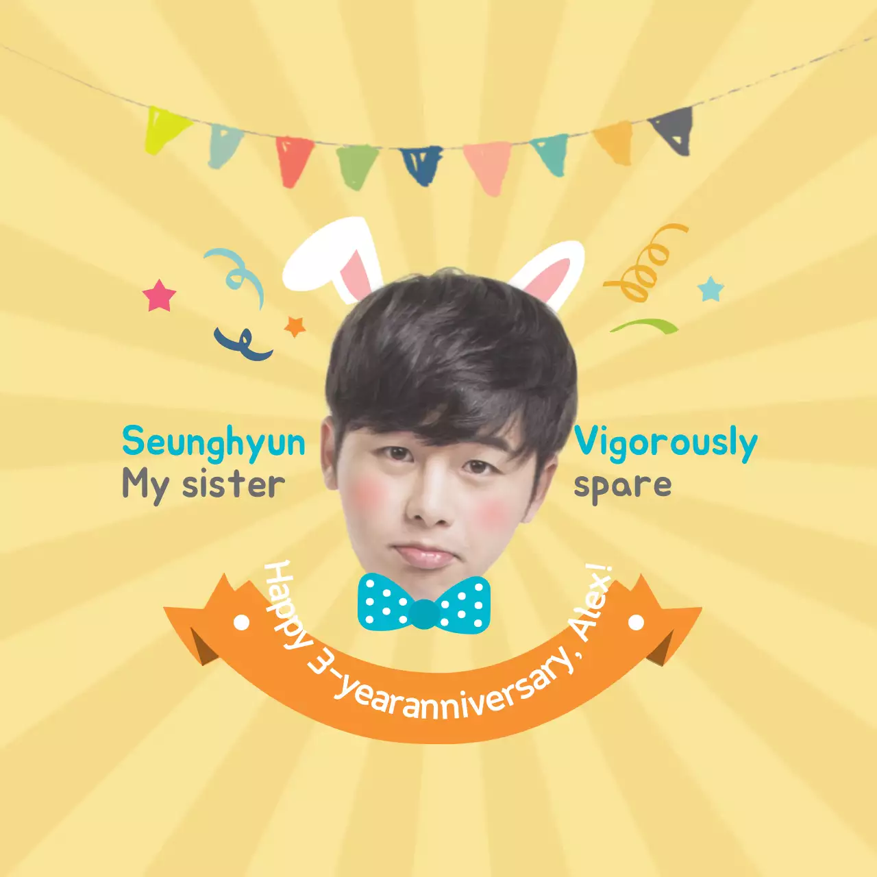 Spanduk Undangan Ulang Tahun Kuning yang Menyenangkan