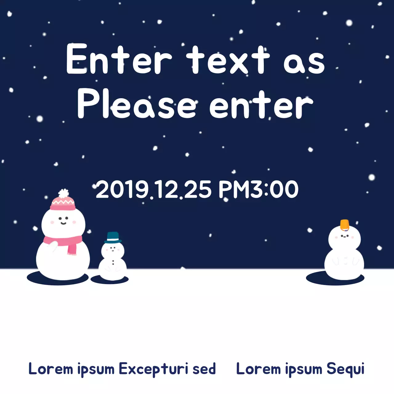 Navy Simple Winter Invitation Banner