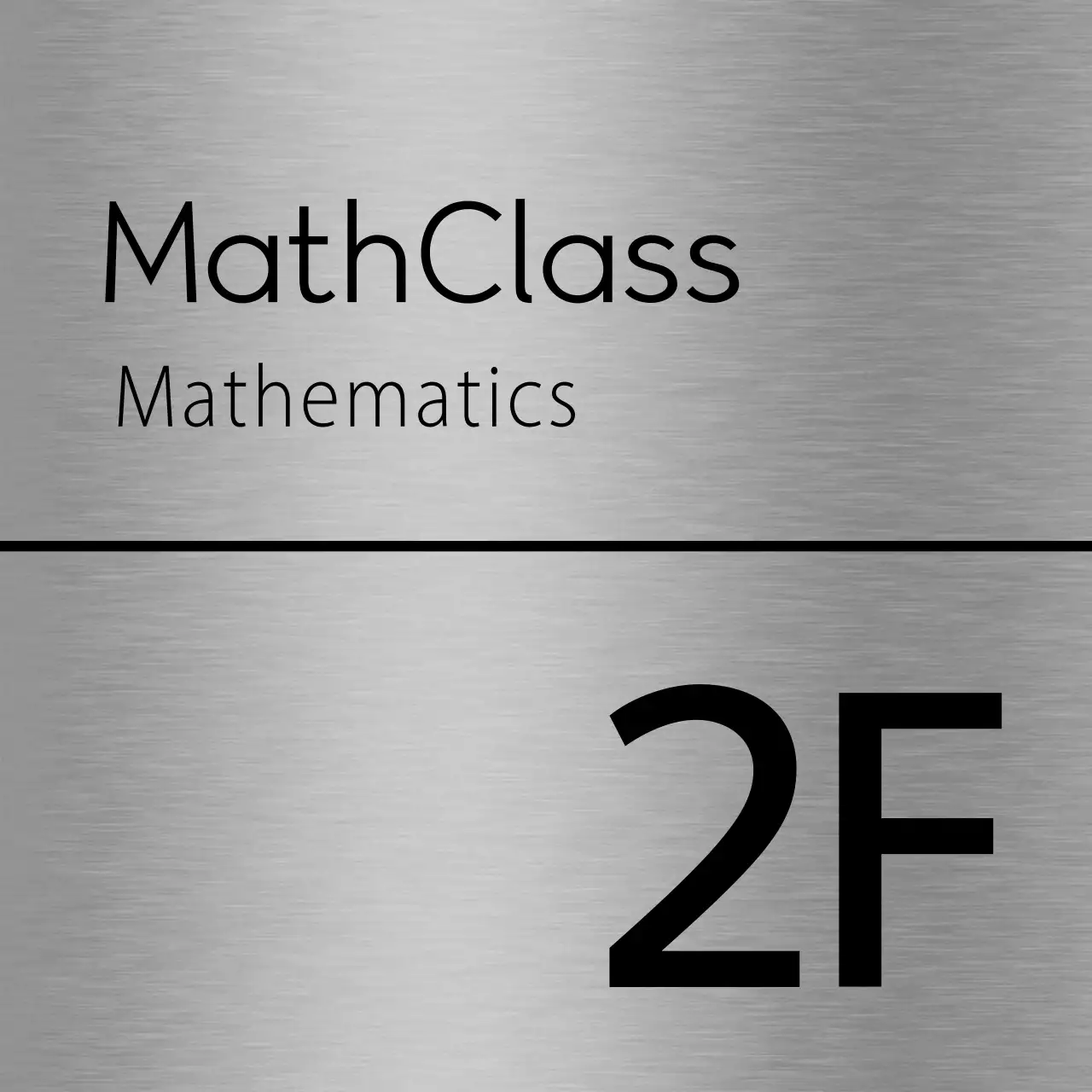 A simple placeholder with black school floor name text and lines.