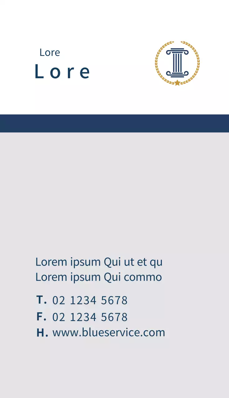 Kartu Nama Hukum Profesional Biru