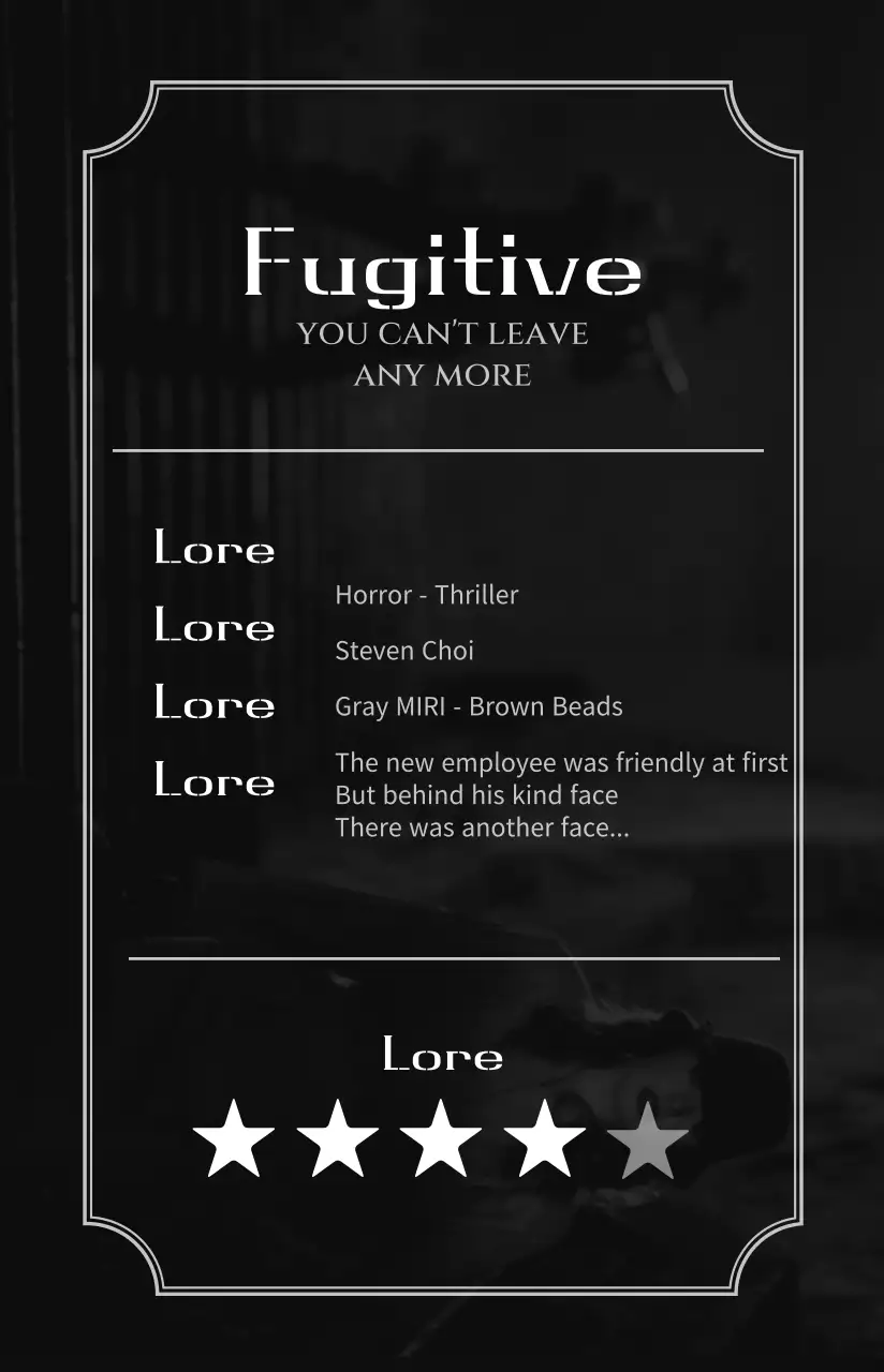 A black-and-white movie review memorabilia with a thriller concept.