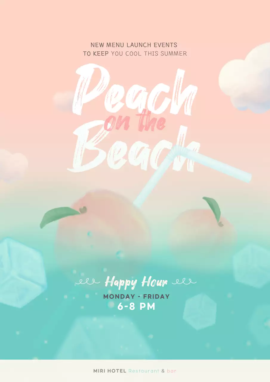 Peach Aesthetic Drink Promotion Poster