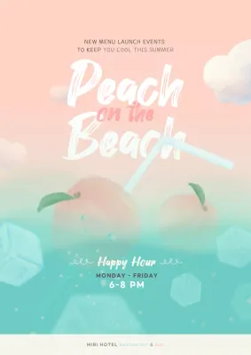 Peach Aesthetic Drink Promotion Poster