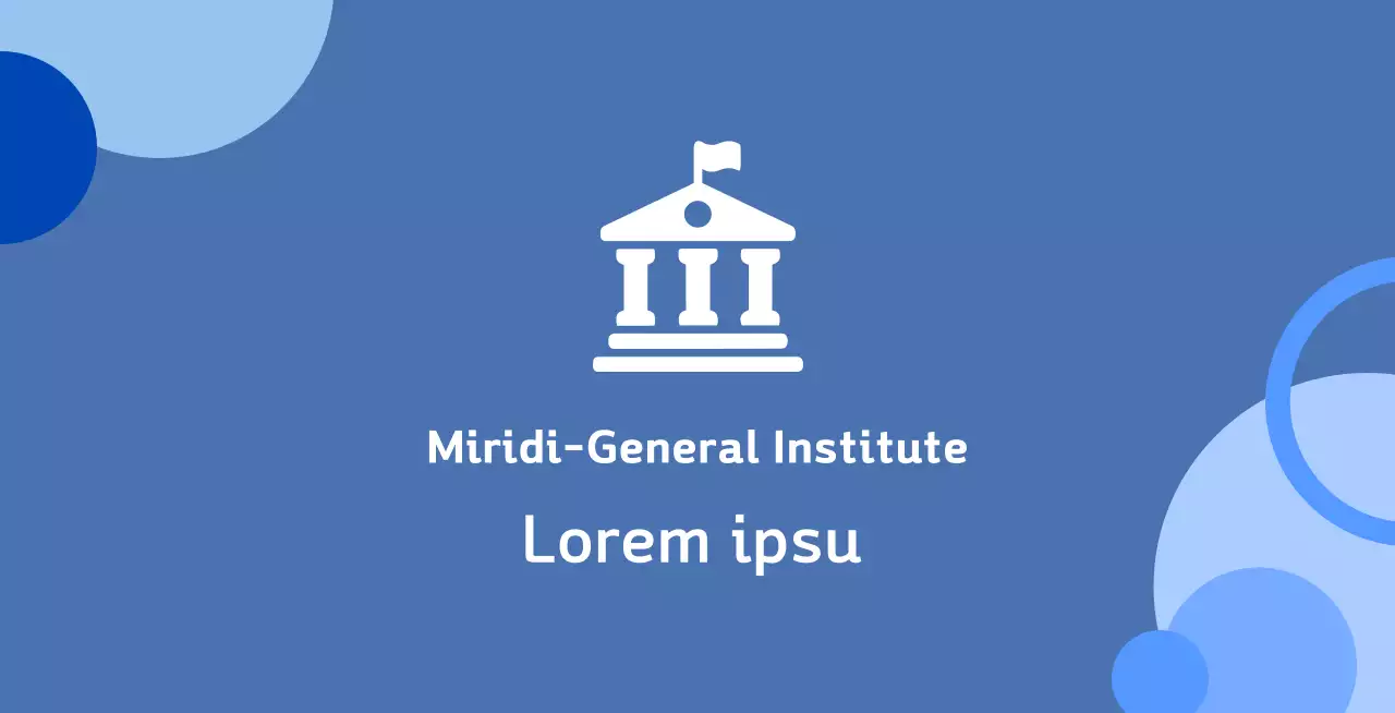 A blue background balsa with a logo depicting a school.