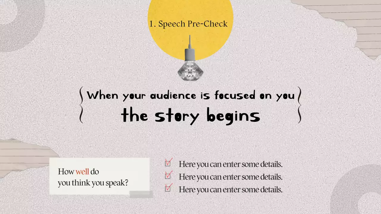 베이지 모던 스피치 가이드 프레젠테이션