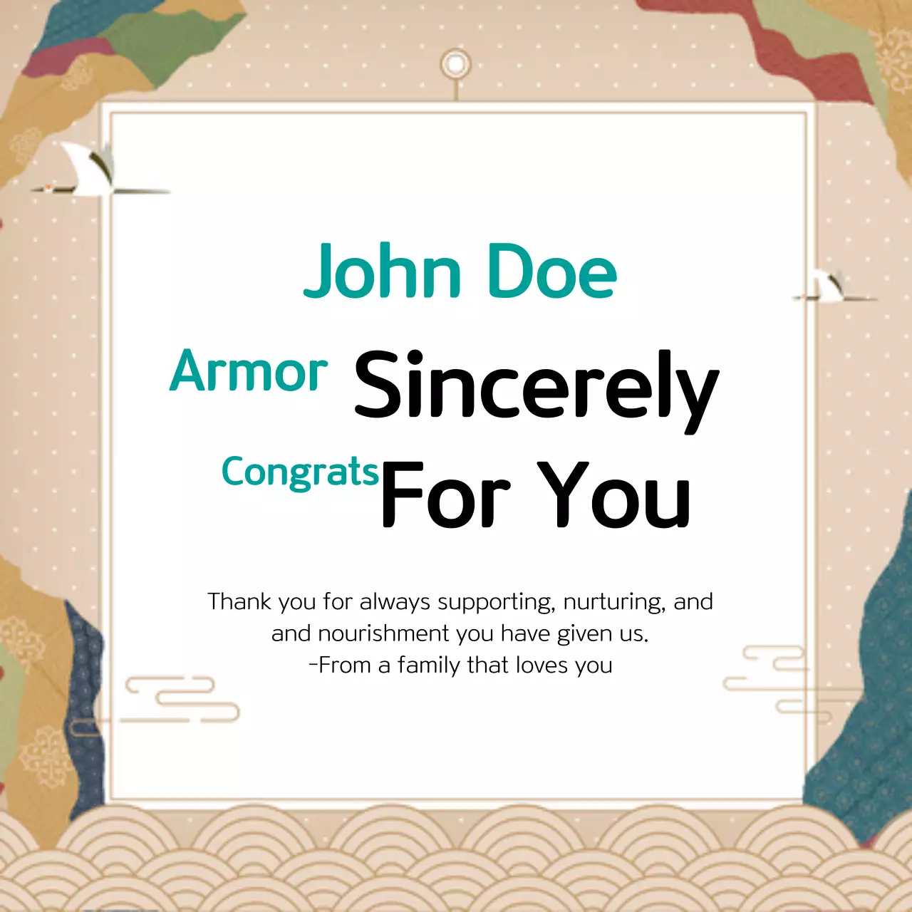 Biểu ngữ thiệp chúc mừng truyền thống màu be