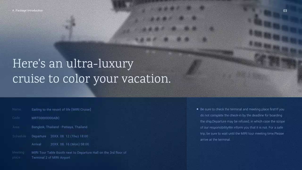 Blue Elegant Cruise Guide Presentation
