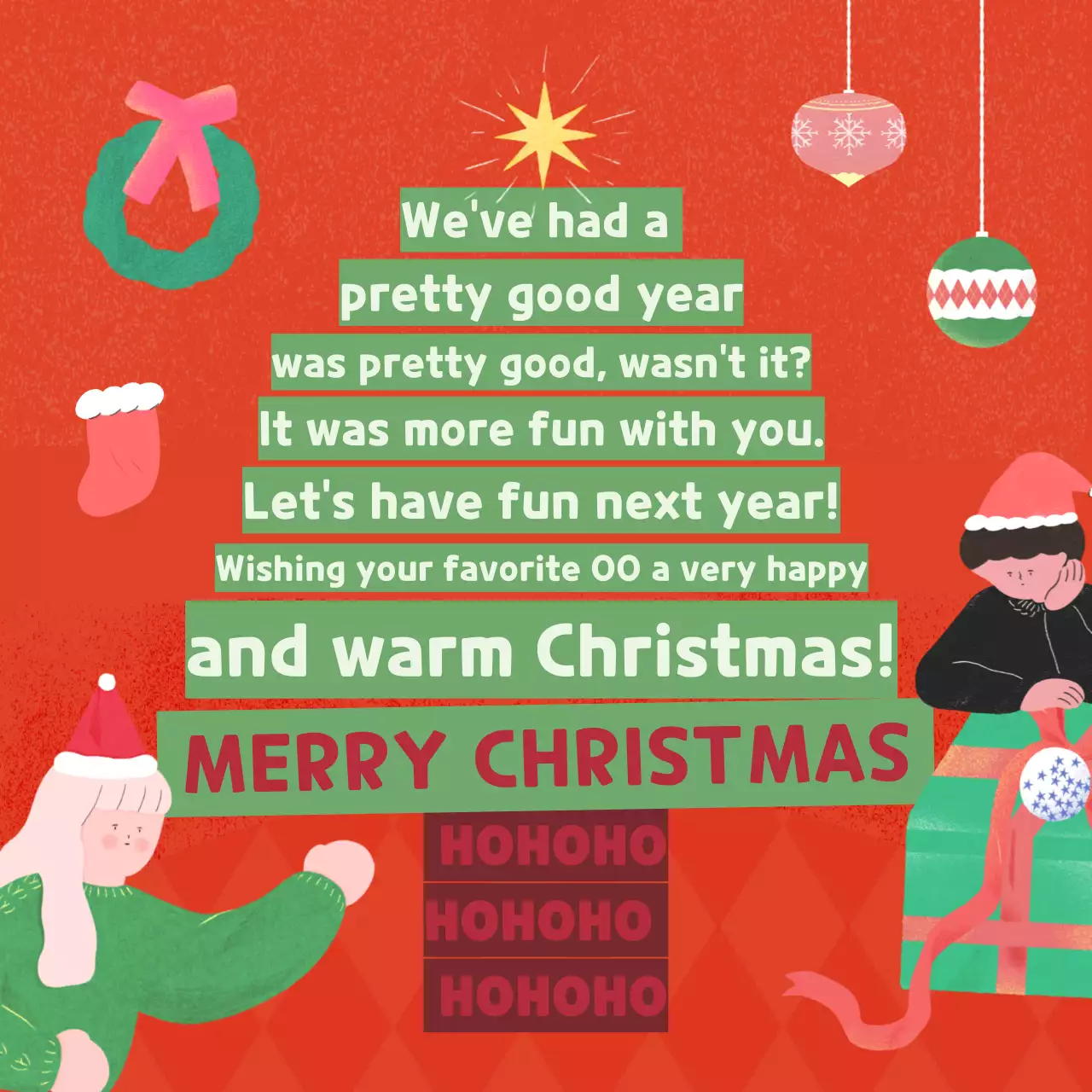 빨간색 전통 크리스마스 초대장 소셜 미디어 게시물