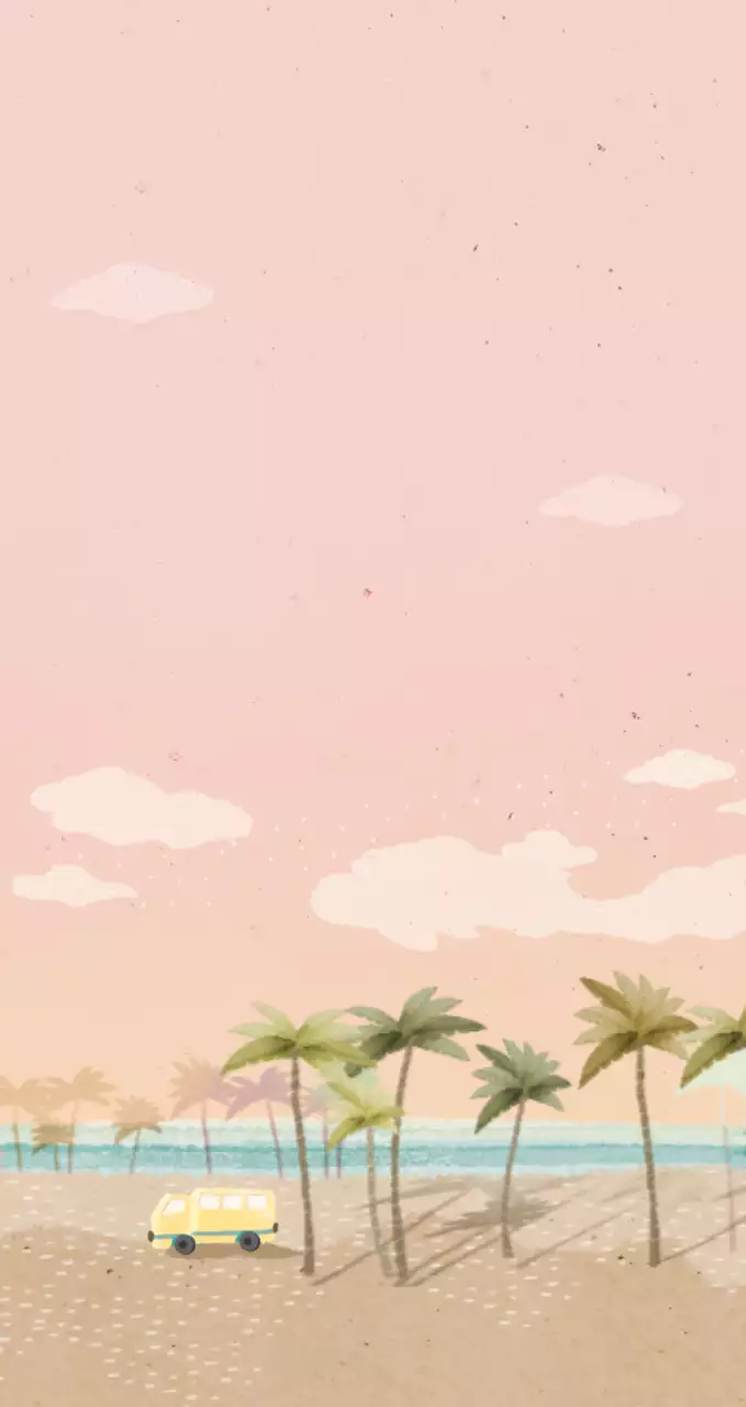 Cute camper illustration style personalized goods in pastel tones