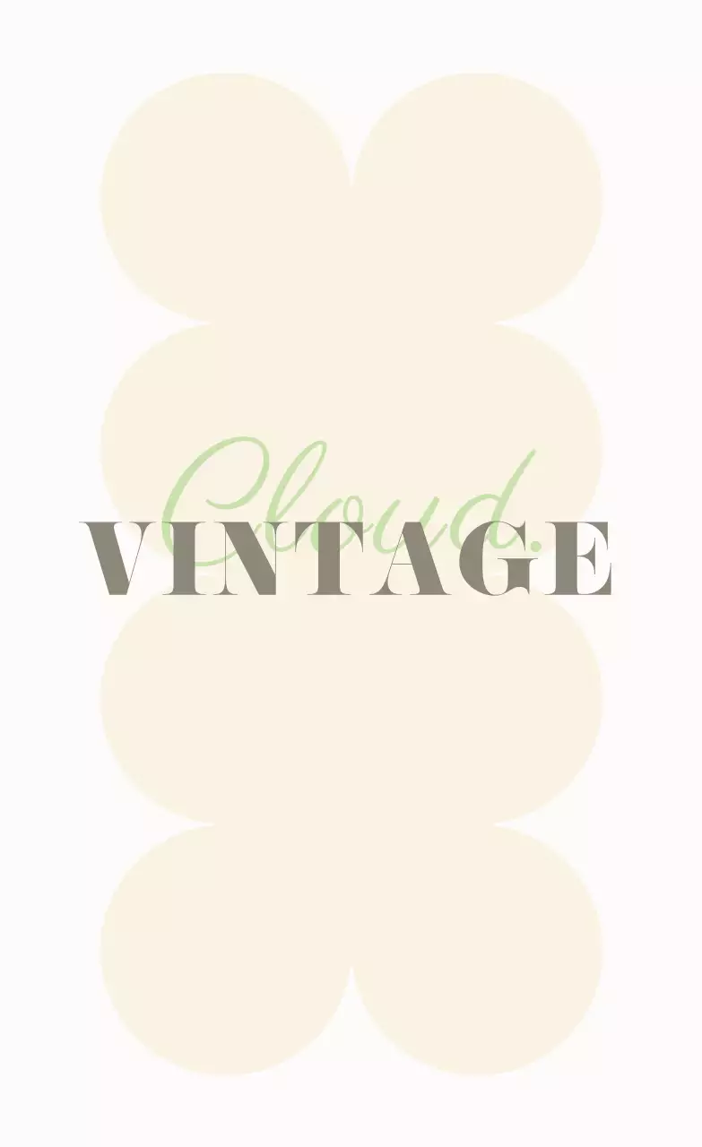 Promote a vintage shopping mall with warm, multicolored text and circular shapes