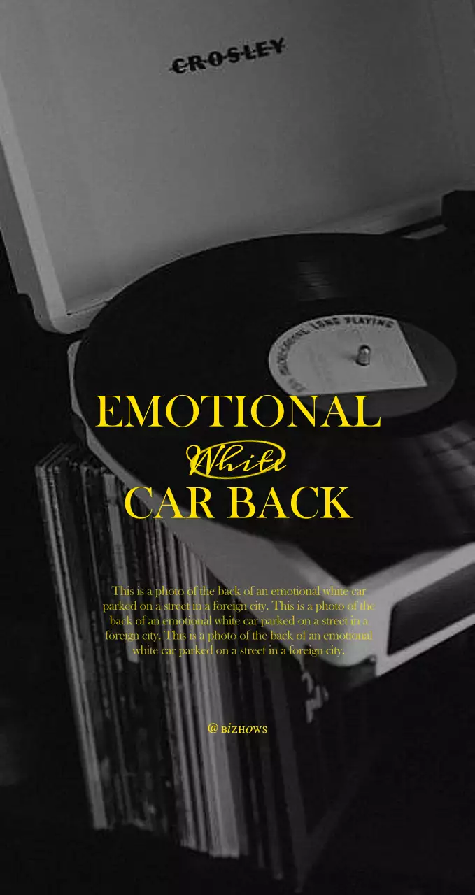 Sentimental record player black and white photo concept merchandise