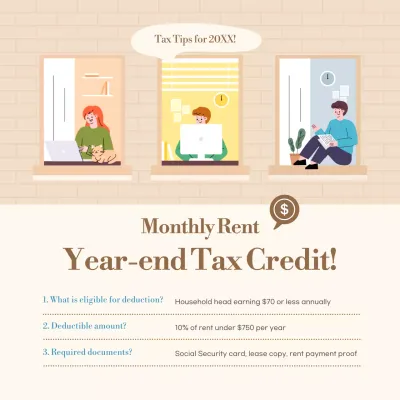 Year-end deductions in beige tones