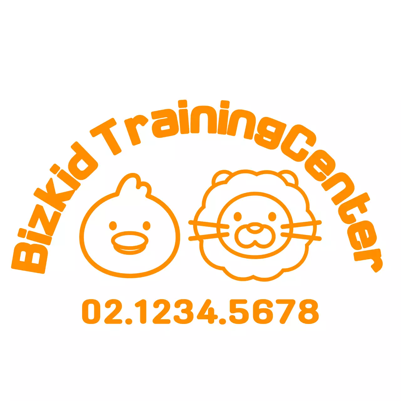 Cuddly lion and duck illustration style children's training center