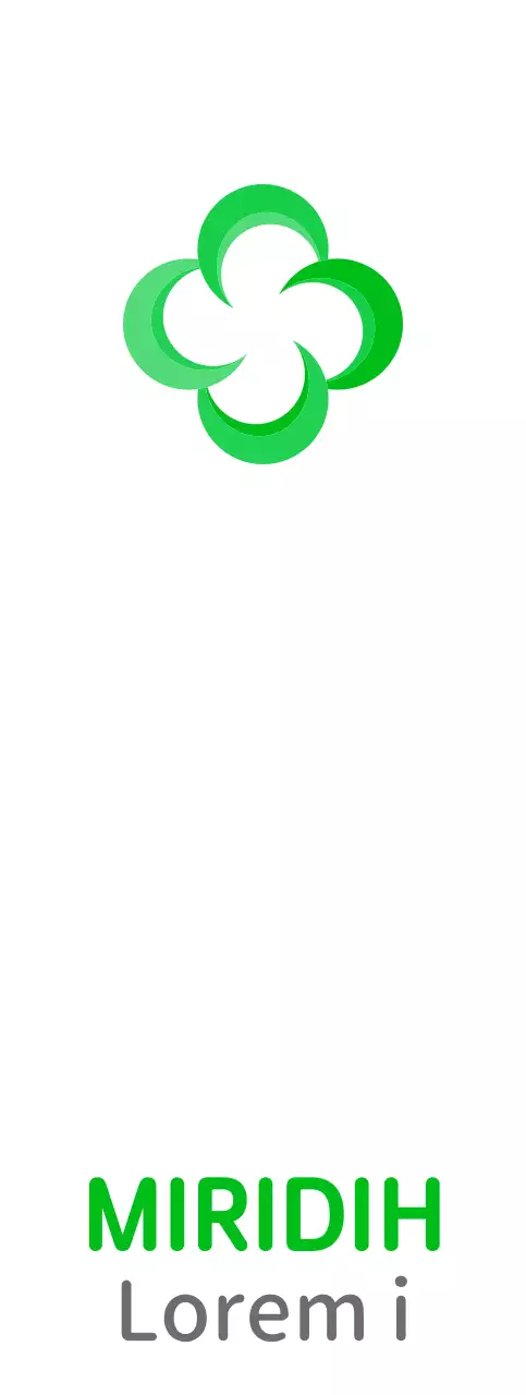 Logotipo de compañía de seguros con un sencillo símbolo verde