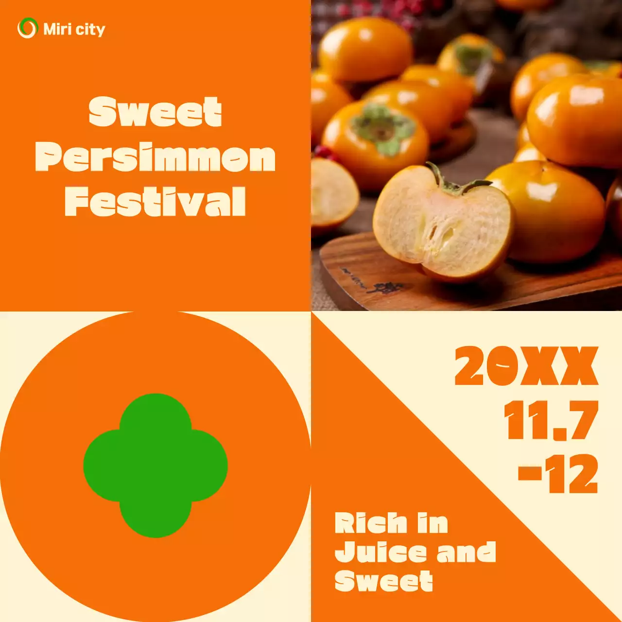 Promote a maple festival event with an orange shape
