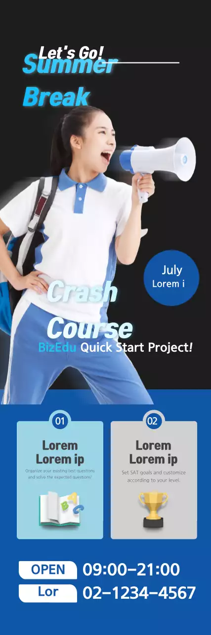 Banner de promoção do curso Blue Modern