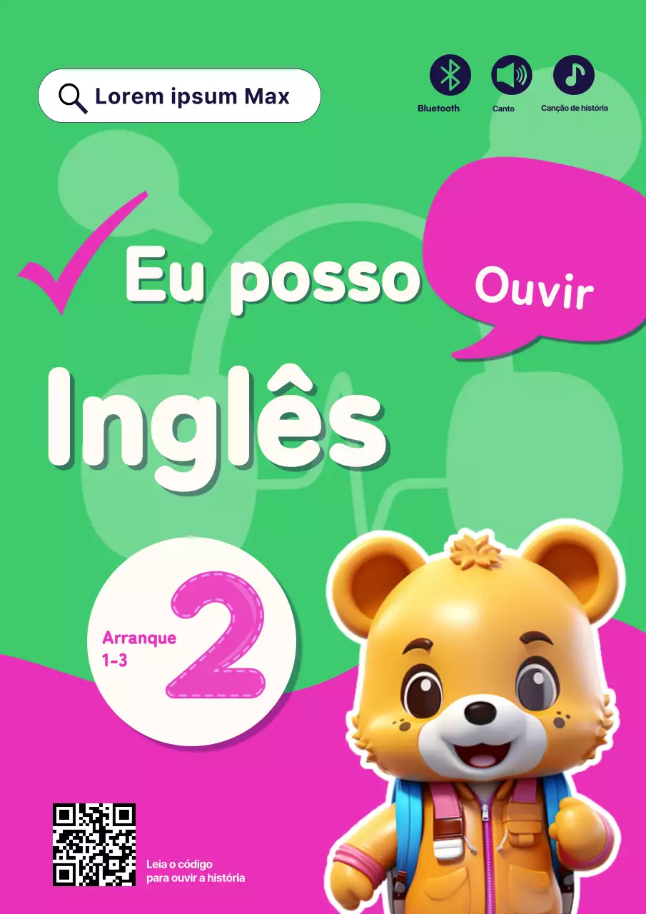 Promover o ensino do inglês com um toque de amarelo e azul
