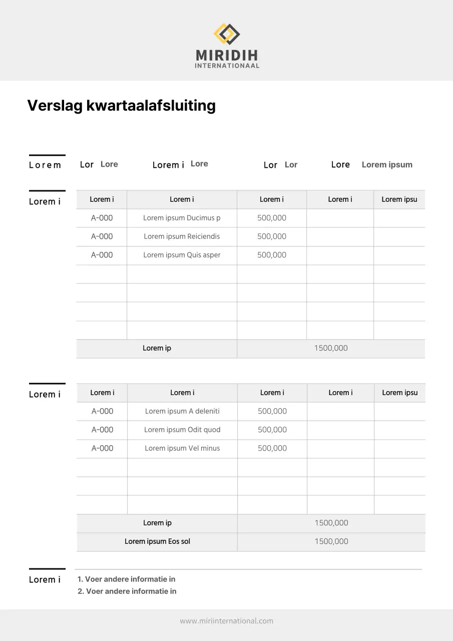 Eenvoudig logo Q1 documentatie financieel verslag
