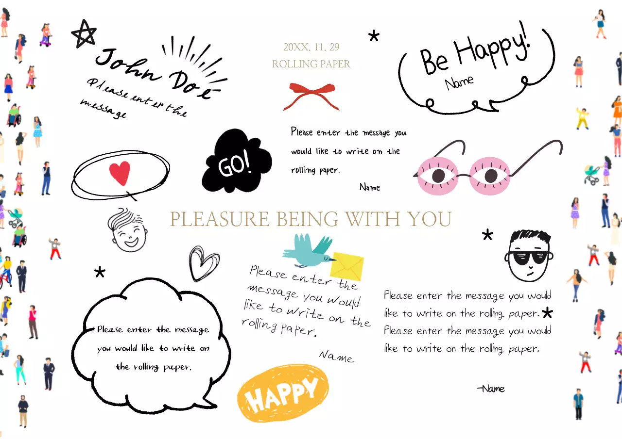 Fun illustrated rolling paper with a white background