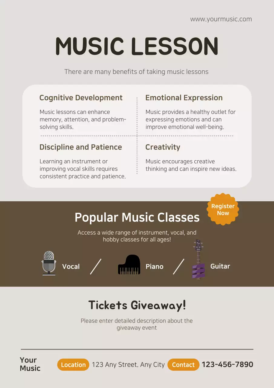 Beige Modern Music Promotion Poster