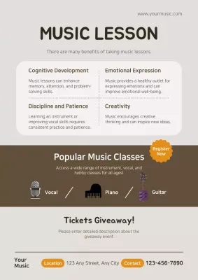 Beige Modern Music Promotion Poster