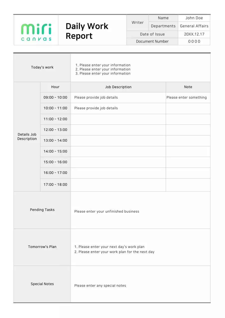 White Professional Work Report Document
