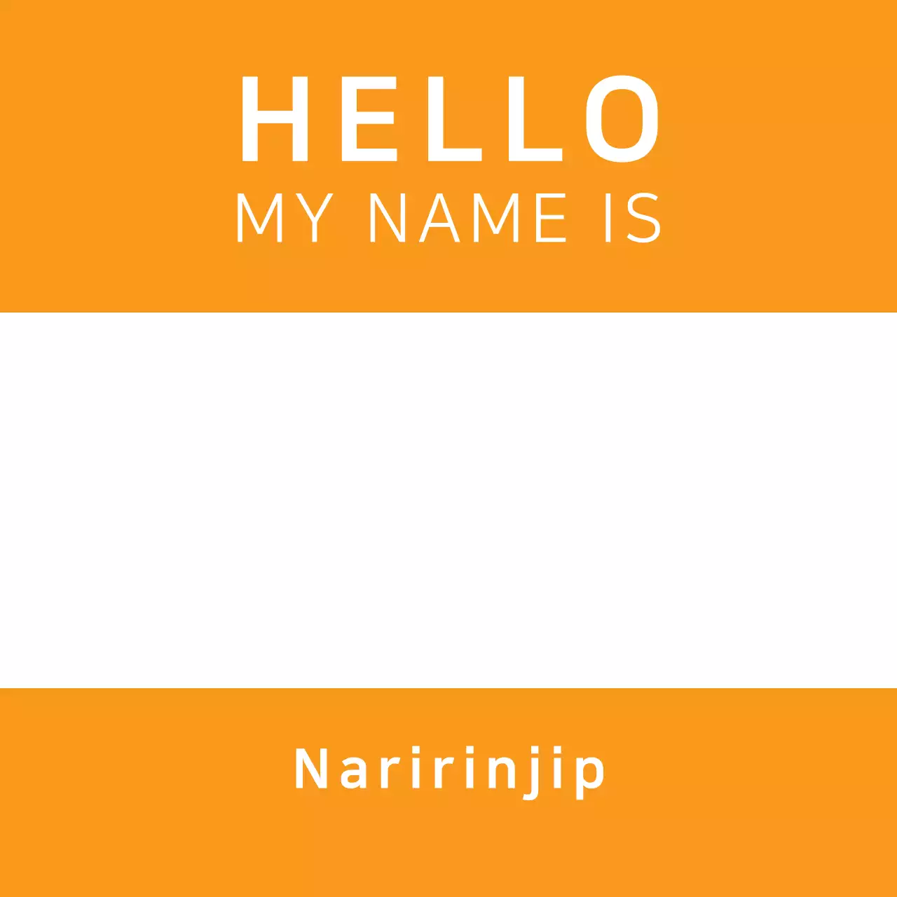 Orange Simple Name Tag General Use Banner