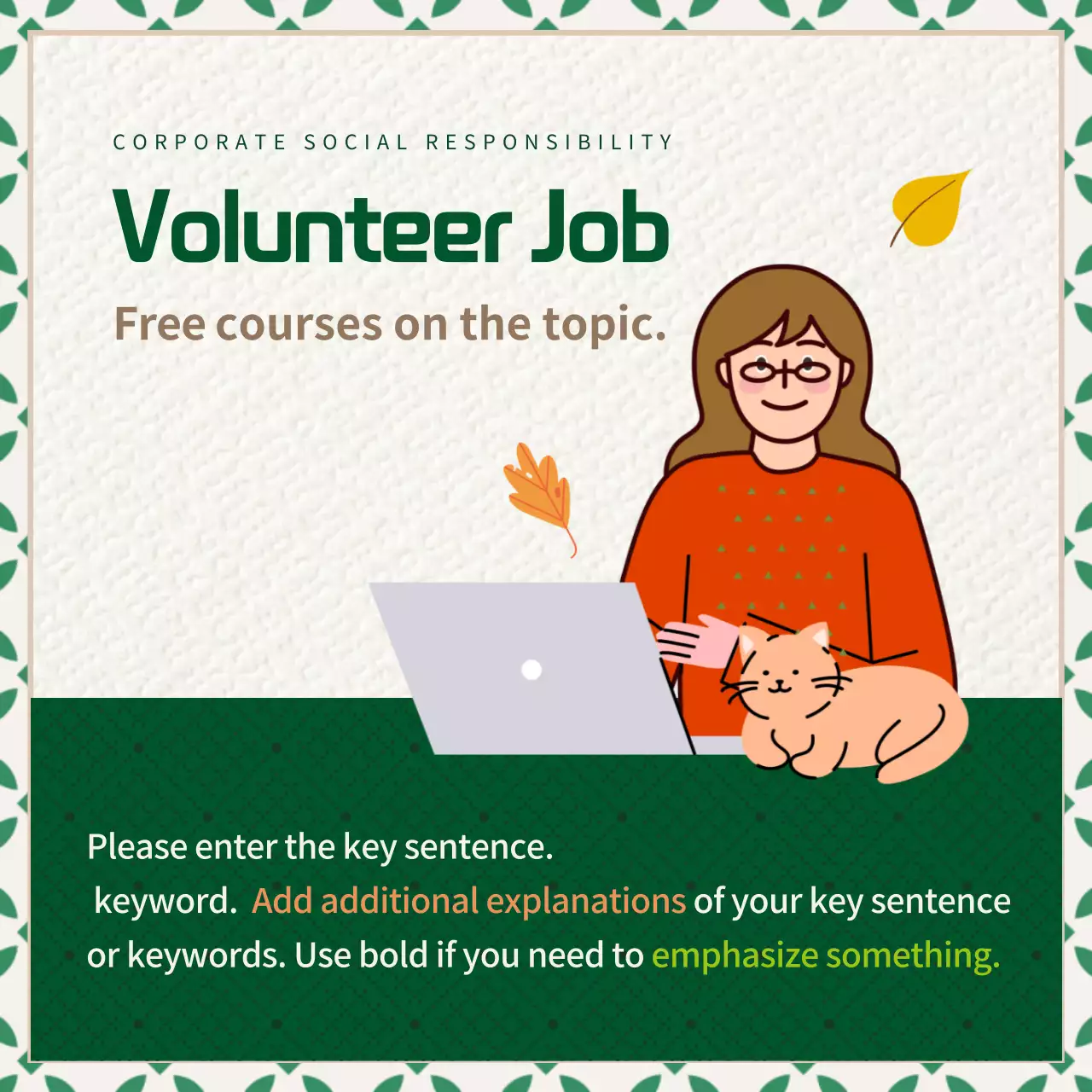 Green Modern Csr Announcement Instagram Carousel