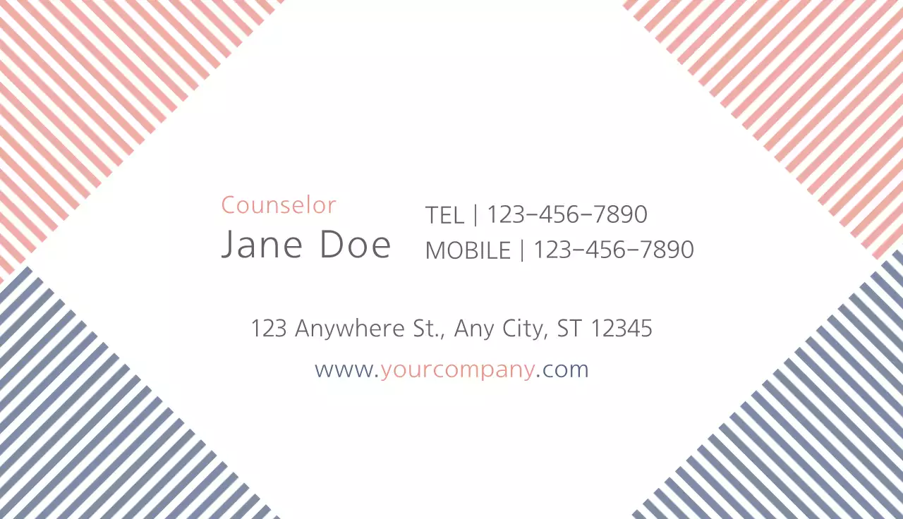 Coral Minimal Business Card