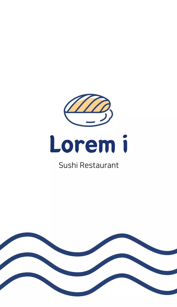 Danh thiếp quảng cáo Sushi tối giản màu xanh